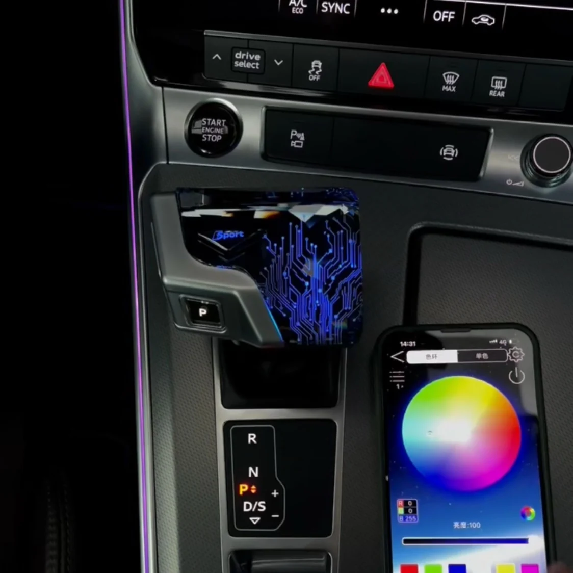 

High Quality Drive Car Crystal Gear Lever and Shift Head Yacht Style Gear Lever for di Q5L 18-24 /Q5LSportback 21-24/SQ5 21-24