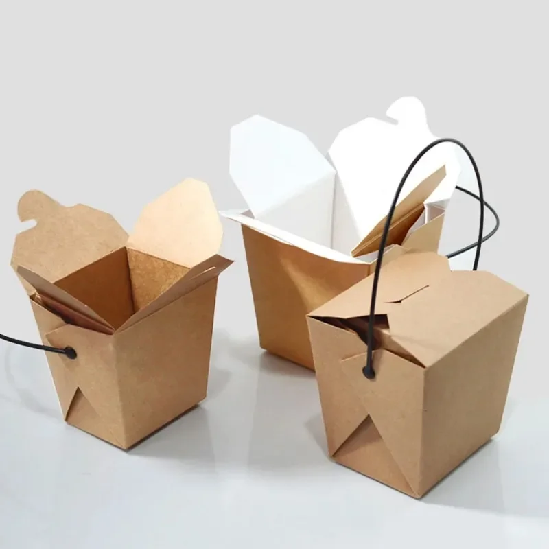 Boxes Box Food Take Out Paper Containers Fried Chinese Chicken Disposable French Go Lunch To Container Fries Bakery Packing