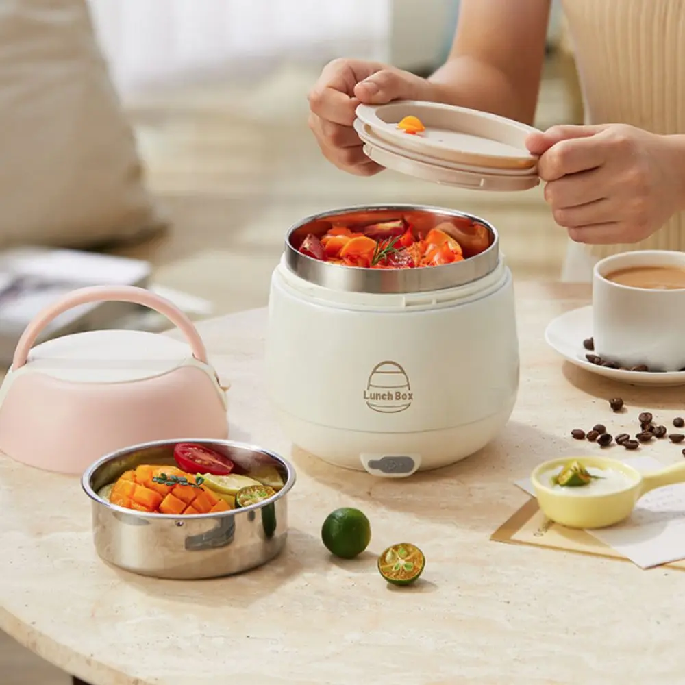 304 Stainless Steel Electric Lunch Box USB Charging Double-Layer Insulated Soup Pot Rust-proof No-Water-Filling