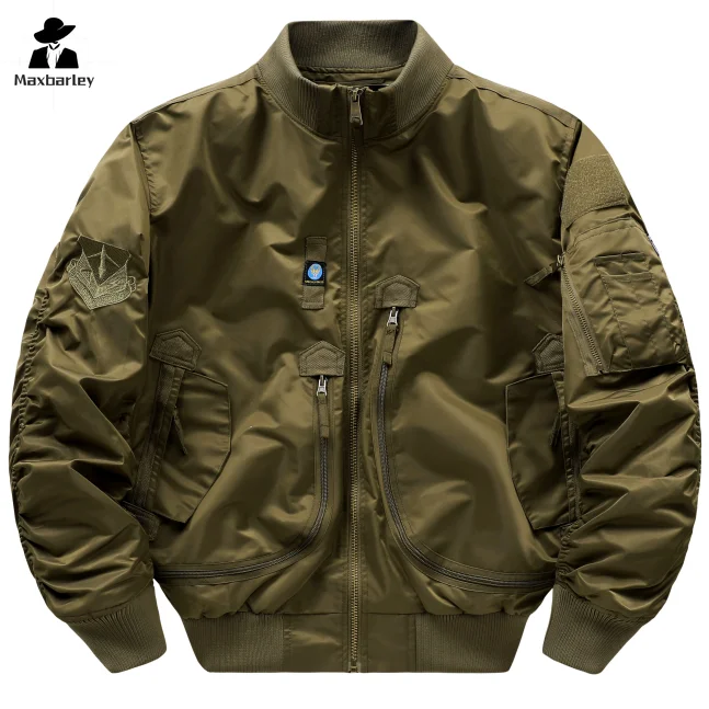 Brand Jacket Men Motorcyclist Hunting Large Pocket Windproof Jacket 2025 New Autumn Male Outdoor Casual Loose Baseball Suit Coat