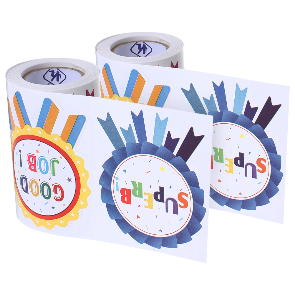 

2pcs 2 Rolls Medal Reward Stickers Decorative Kids Supplies Coated Paper Encouraging Children Kindergarten Party