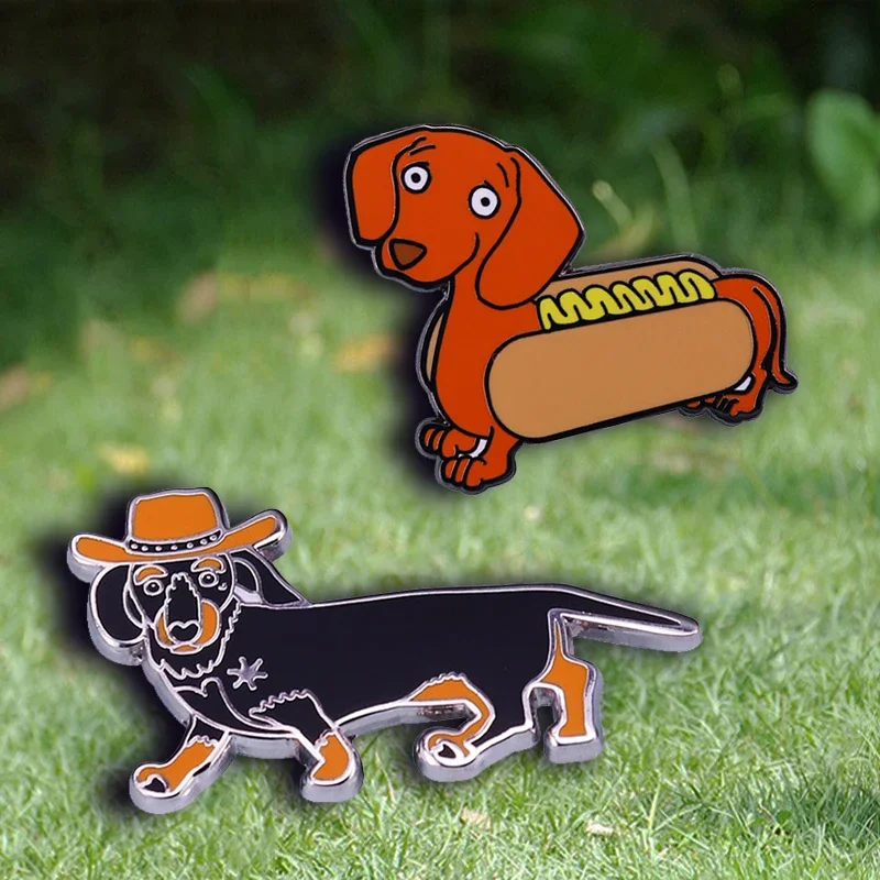 Süße Dackel Emaille Pin Wiener Dachs Wurst Hund Hotdog Cowboy Hunde Welpe Kawaii Haustier Brosche Hund-Mama Hund-Papa Schmuck Geschenk