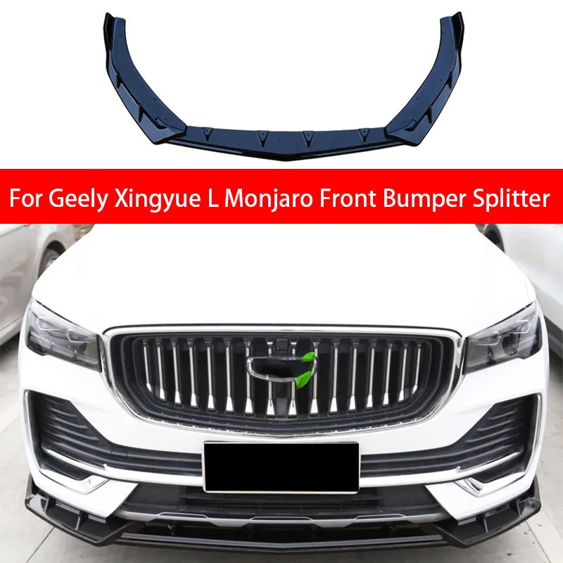 

For 2021 2022 2023 Geely Xingyue L Monjaro Bodykit Car Front Bumper Lip Chin Spoiler Splitter Diffuser Tuning Accessories Part