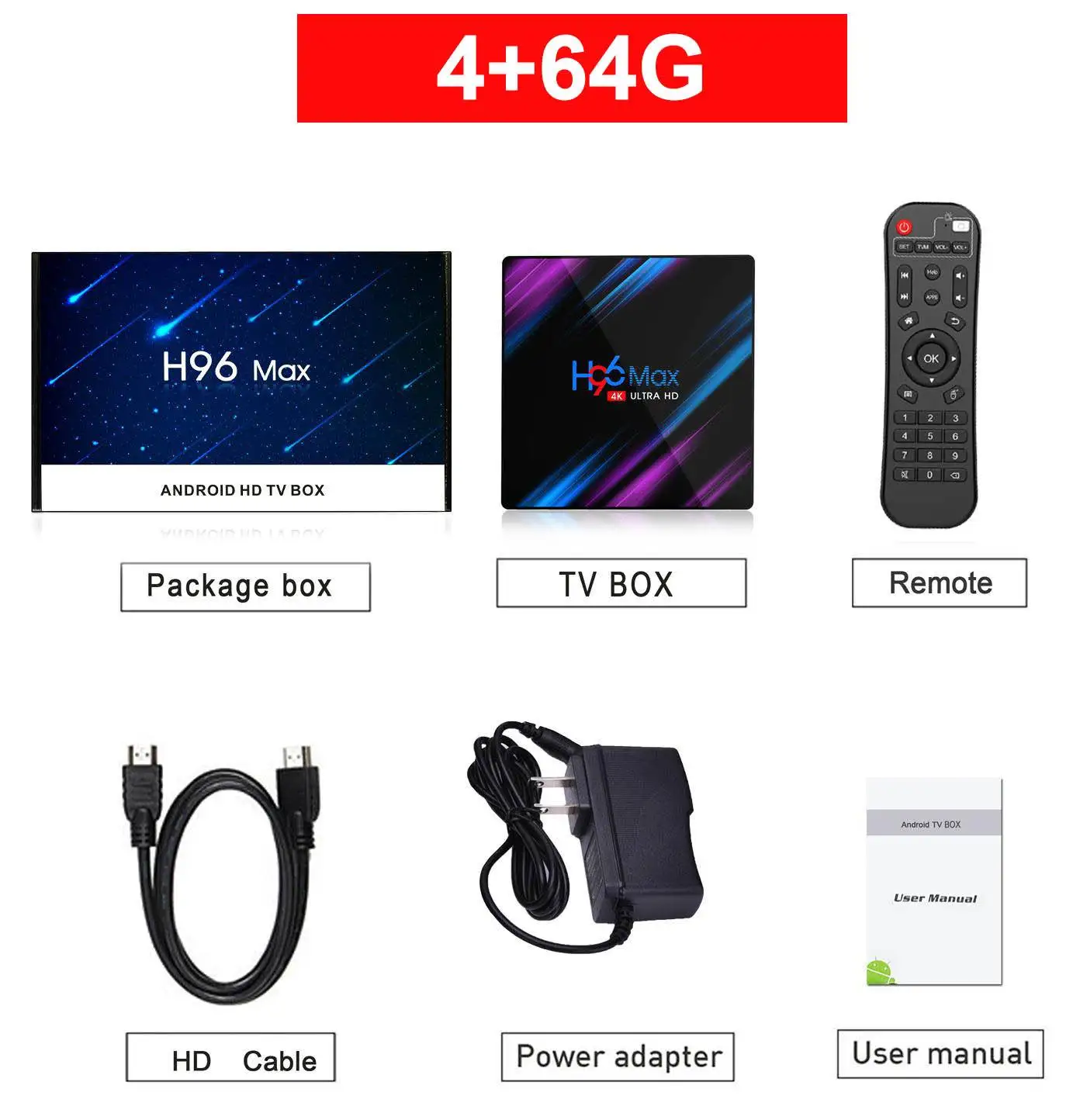 H96 Max RK3318 Quad-Core CPU 4K HD Output Android 10.0 4GB 32GB 2.4G&5G Dual WiFi BT4.0 mediaspeler 100M Ethernet set-top box