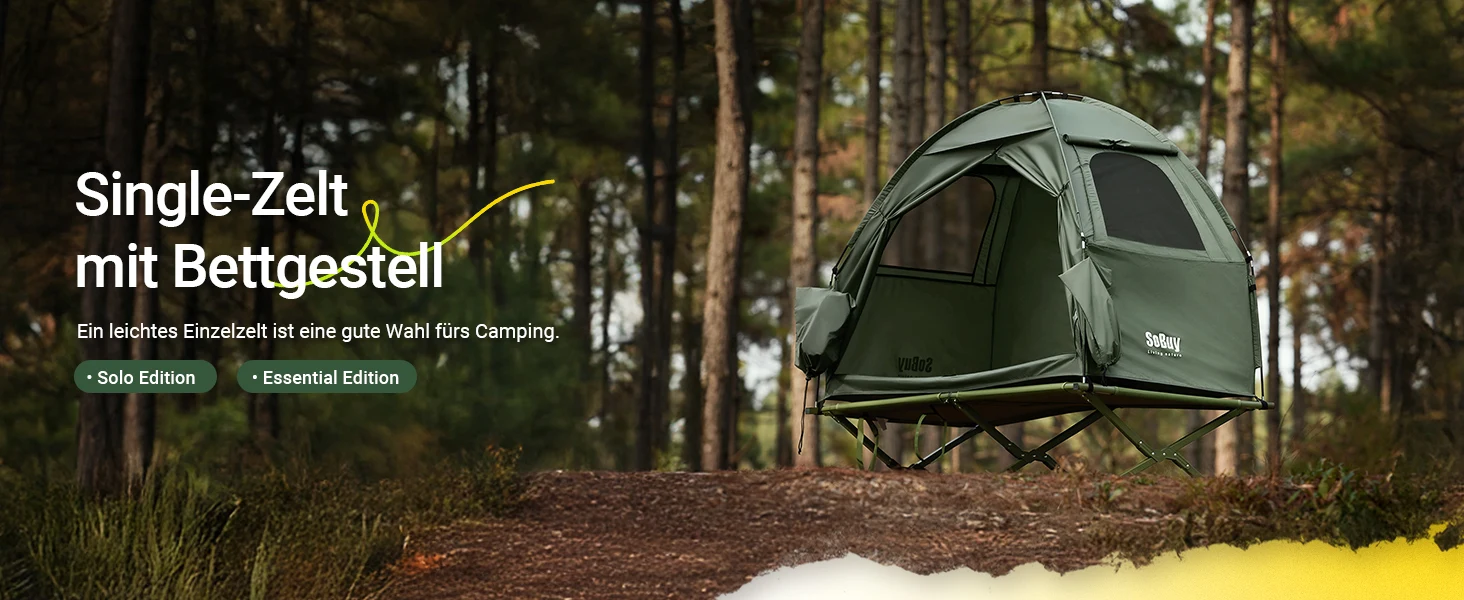 SoBuy OGS32-II Campingzelt Einzelzelt mit Lampenhaken und Schuhaufbewahrungstaschen 2in1-Zelt 1 Person praktische 193x160x86cm – Detail 5