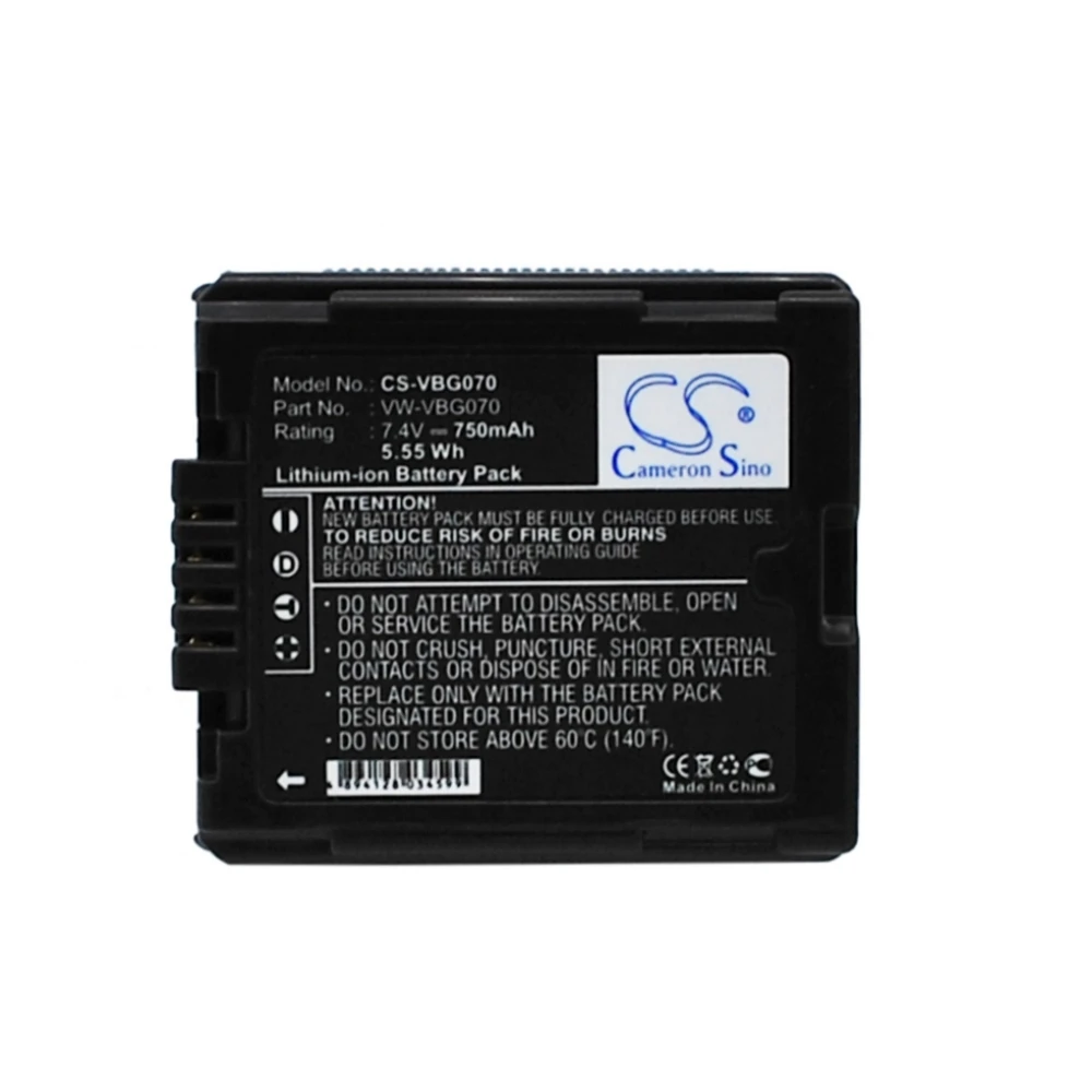 

Li-ion Camera Battery for Panasonic, 7.4V, 750mAh, Compatible Models: GS98GK, H288GK, H48, H68GK, HDC-HS100, SS100, VDR-D210