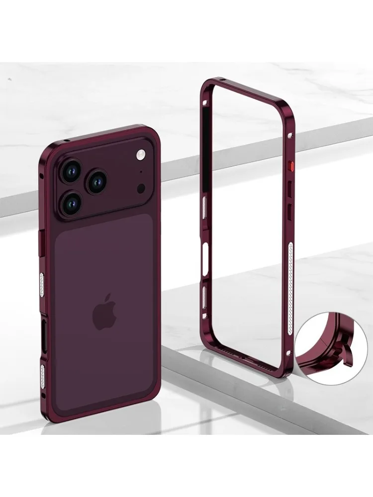 Stylowe metalowe etui na telefon z odprowadzaniem ciepła, pasujące do modeli iPhone 18, 17 Air, 16 E, 15, 14, 13, 12 Pro Max Plus, wykonane ze stopu, odporne na wstrząsy, z metalową ramką. — zdjęcie produktu 7