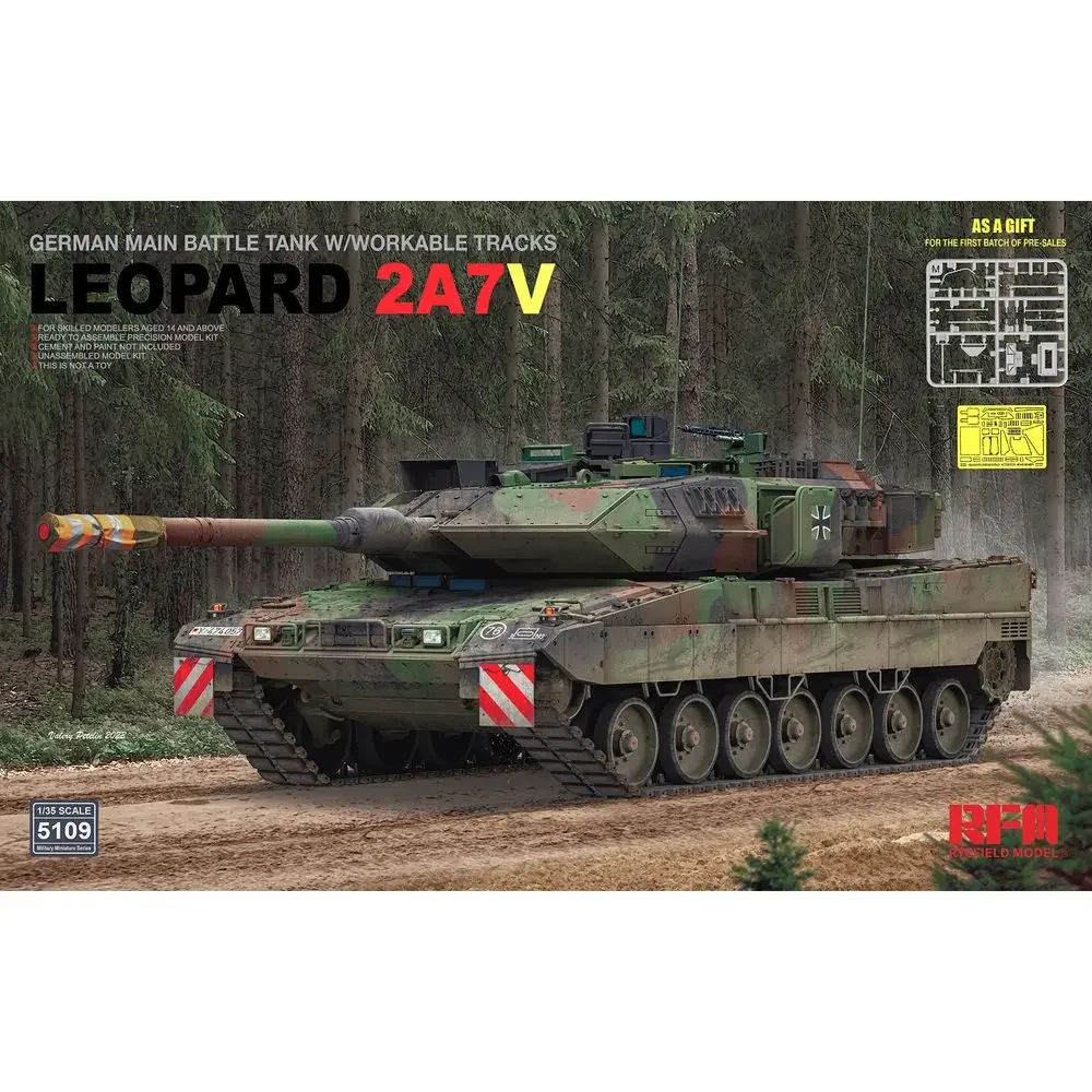 RYEFIELD MODEL RFM RM-5109 1/35 German Main Battle Tank Leopard 2A7V - Scale Model Kit