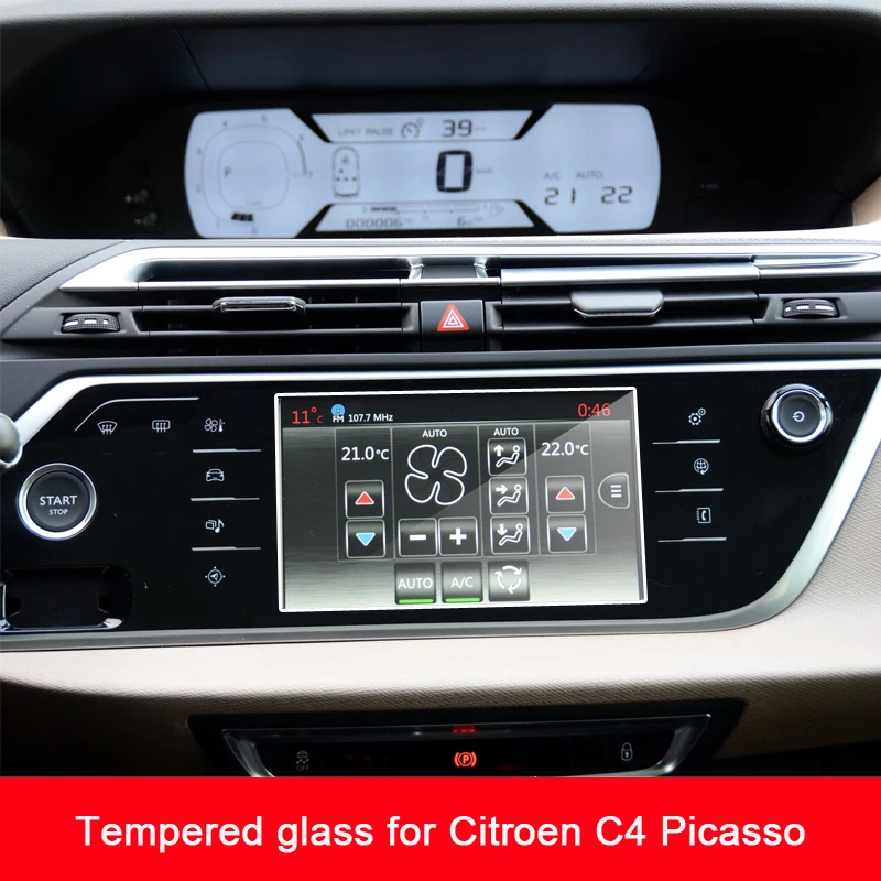 Tempered Glass Film For Citroen C4 Picasso Car GPS Navigation HD Clear Media Touch Screen Protector 2014-2017 year