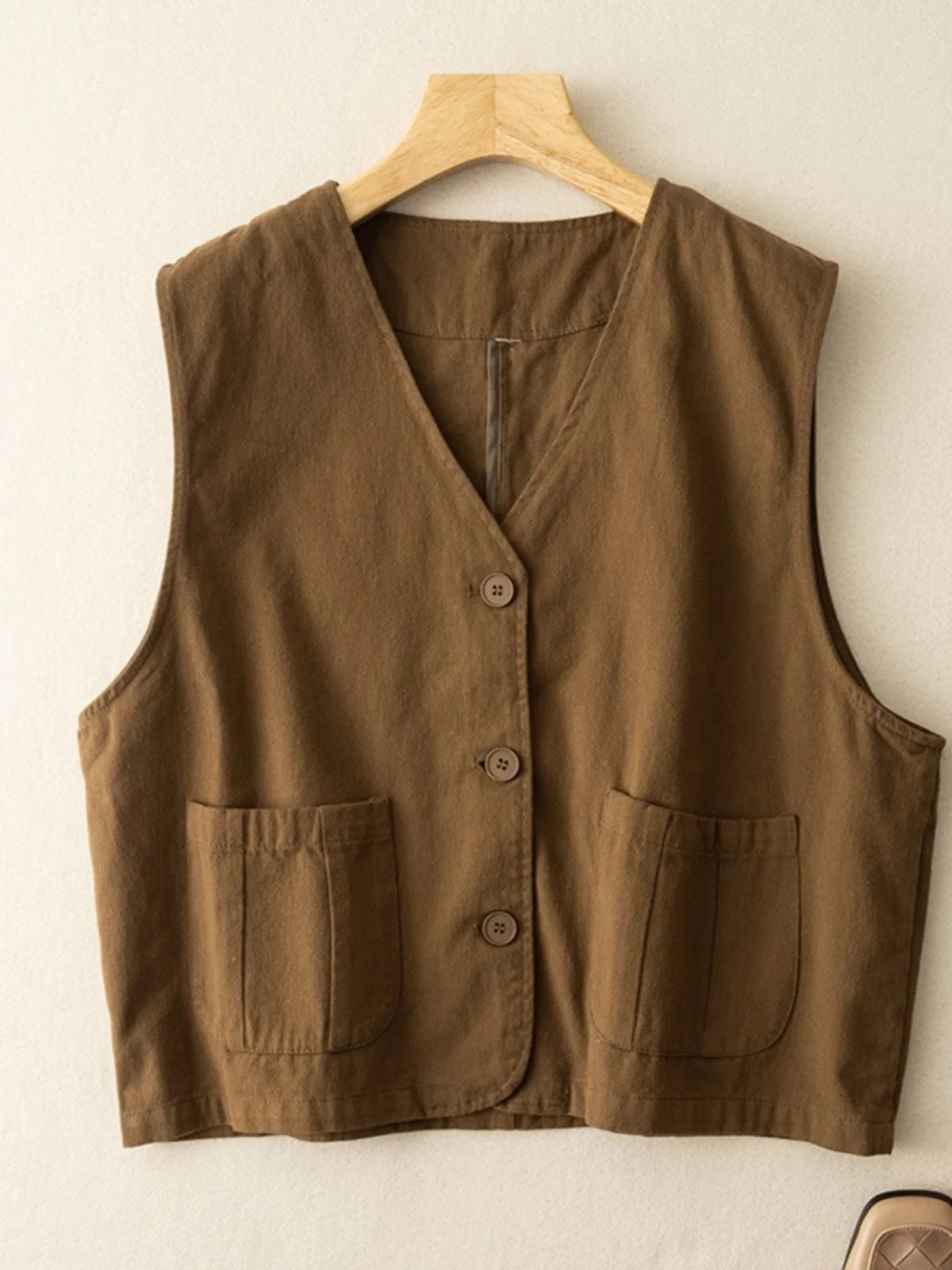 

Retro Japanese Sle Women's Loose Fit V-Ne Vest Top Svel Casual Design Spring Summer Outerwear