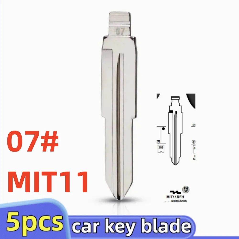 5pcs/lot 07# MIT11 MIT11R Metal Uncut Blank Flip Remote Key Blade For MIT For Keydiy KD VVDI JMD Remote