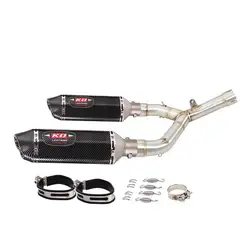 Stainless Steel Exhaust Mid Link Pipe Left&Right 370mm Muffler Silencer DB Killer For Honda CRF450 CRF 450 RX CRF450RX 2015 2016