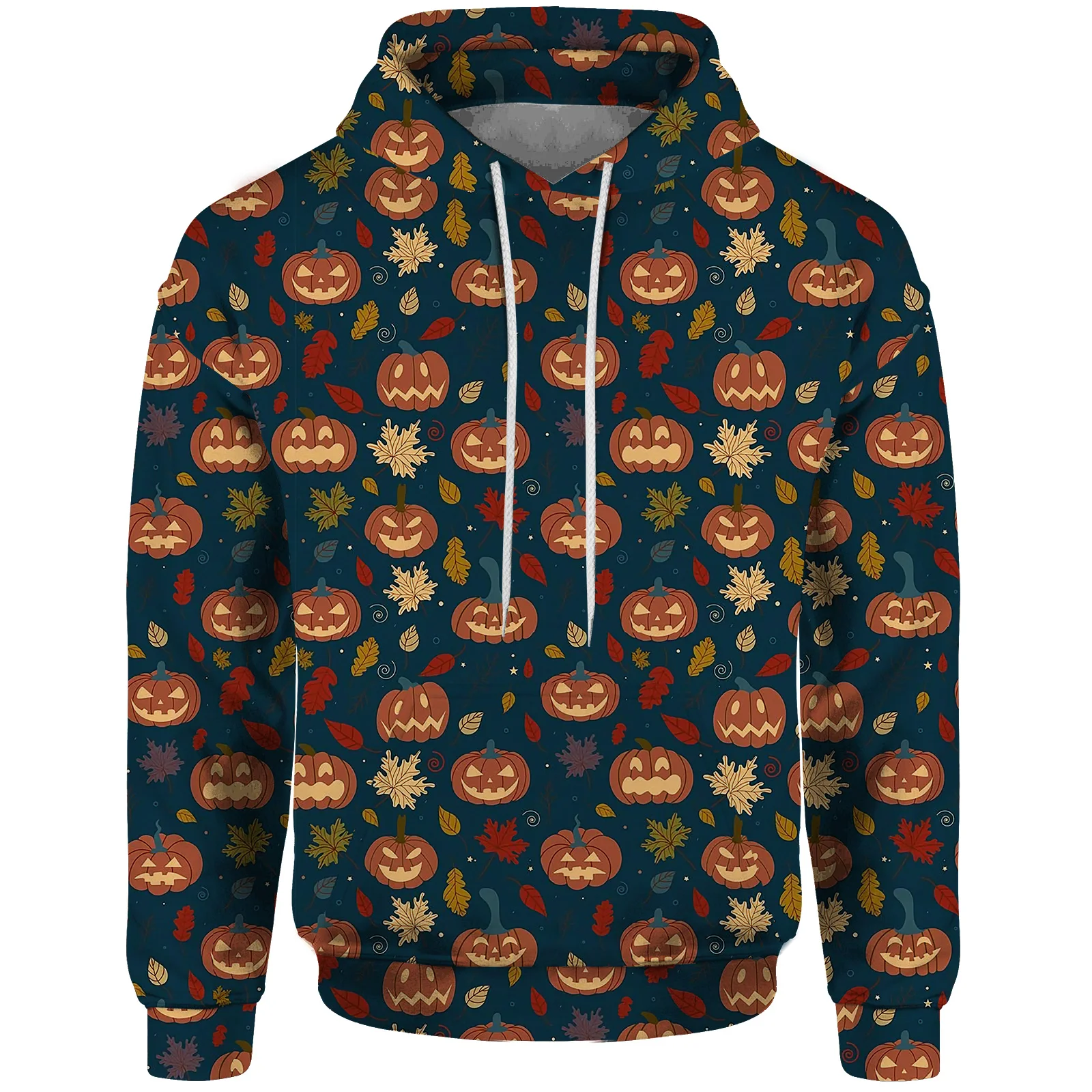 New Halloween Fall/Winter Comfortable Sweatshirt Men's Sweatshirt 3D Printed Pumpkin Bat Candy Pattern Fashion Athleisure Hoodie