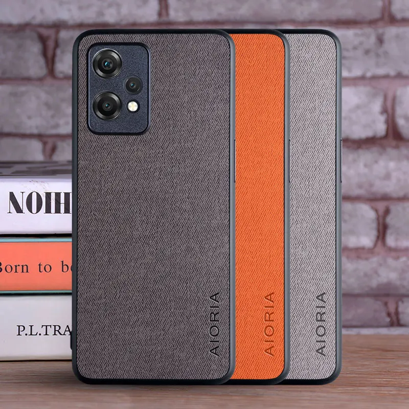 Textile Leather Case for Oneplus Nord CE 2 Lite 5G CE2 soft TPU with back hard PC material protection cover