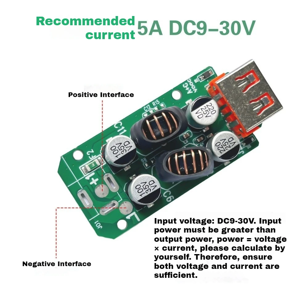 9-30V Car Step-Down Charging Module Dual Port Independent Fast Charging Multi-Protocol Support Wide Voltage For Vehicle Truck RV