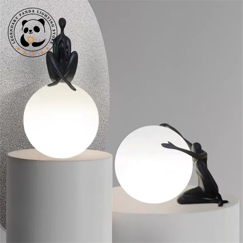 

Italian Designer Table Lamps Art Creative Balloon Humanoid Light Fixtures Living Room Study Bedroom Bedside Decor LED Luminarias