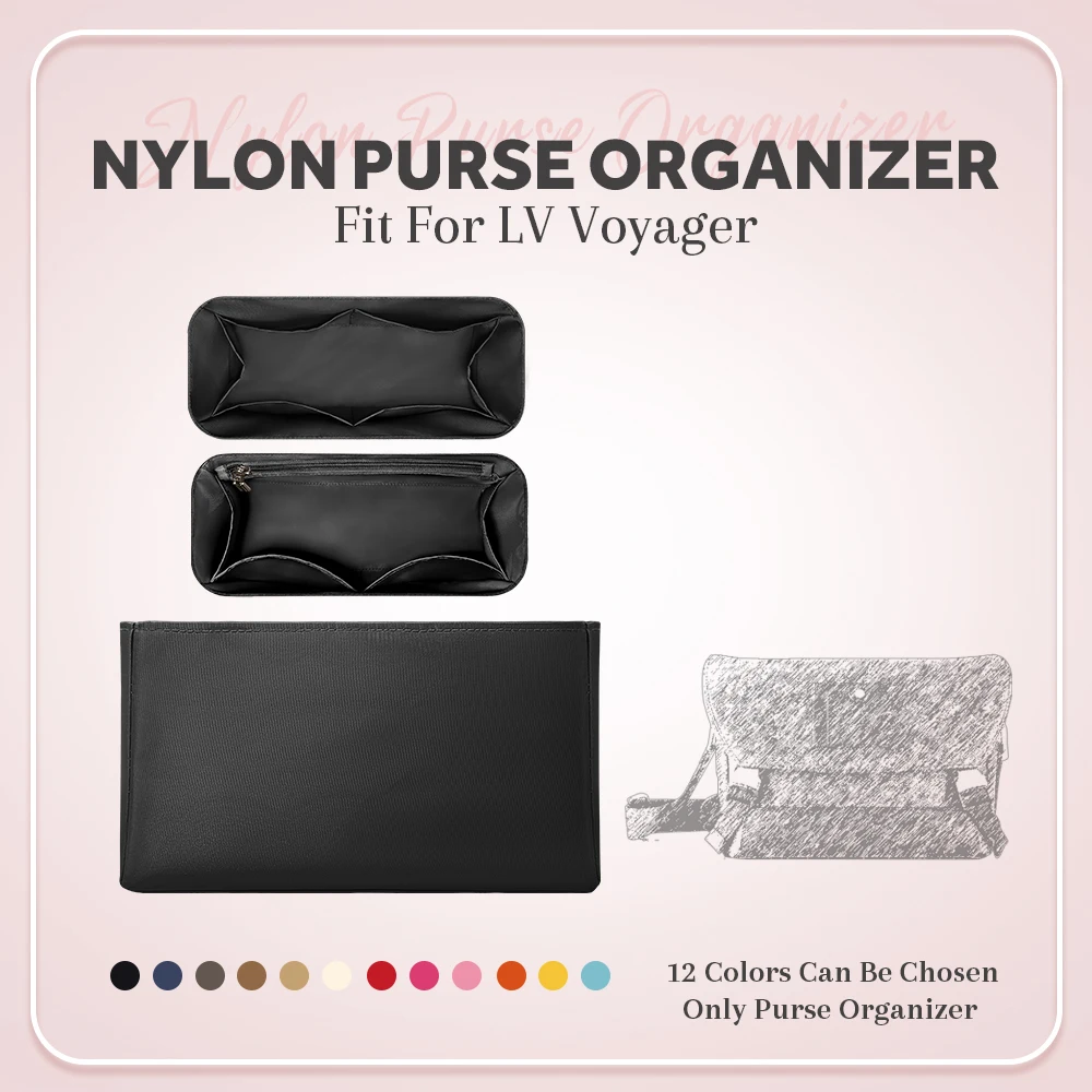 Nylon Purse Organizer Insert, Inner Liners Purse Storage Bag Insert Fit for LV Voyager Messenger Bag Makeup Inside Storage Bag