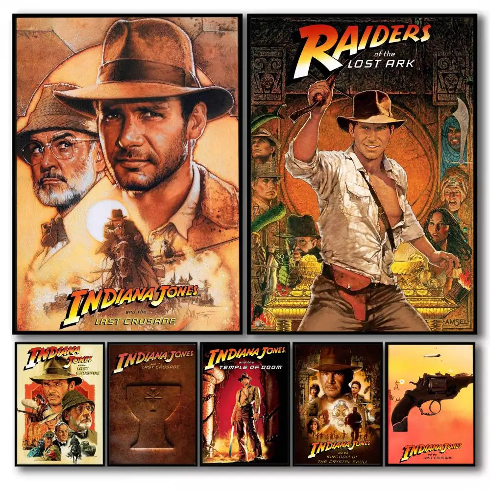 Movie R-Raiders of the Lost Ark Poster Minimalist Art Print Waterproof Poster for Home Office Bedroom Decor Aesthetic Gift