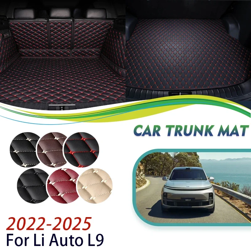 

Car Rear Trunk Storage Pads For Li Auto L9 Lixiang L9 2022 2023 2024 2025 Anti-dirty Trunk Mats Leather Carpets Auto Accessories