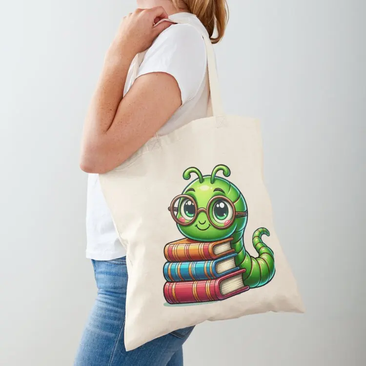 

Worm the Bookworm Tote Bag tote bag screen canvas bags ecological bags