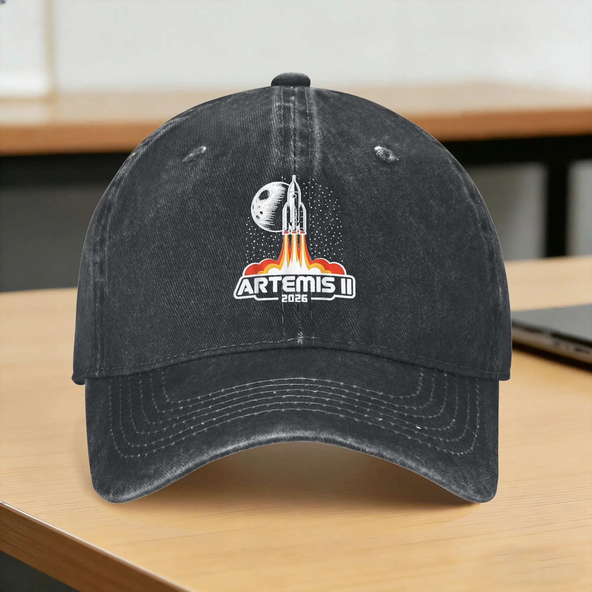 Artemis II Back to the Moon 2026 Baseball Cap Sun  Outdoor Gym Adjustable Washed Trucker Hat Women Men Fashion  Baseball Caps