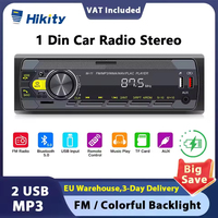 Hikity Universal 1DIN Car MP3 Player Bluetooth Radio Stereo Push to Talk Assistant Hands AM/FM Radio Support USB/SD/AUX-IN
