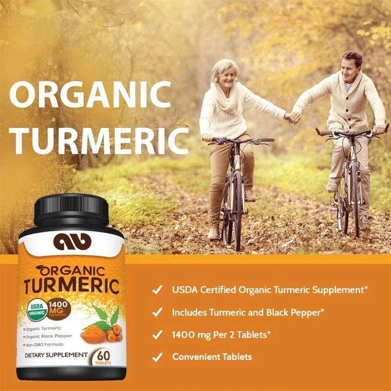 Organic turmeric supplements - including organic turmeric and organic black pepper -1400mg turmeric per serving -60 capsules