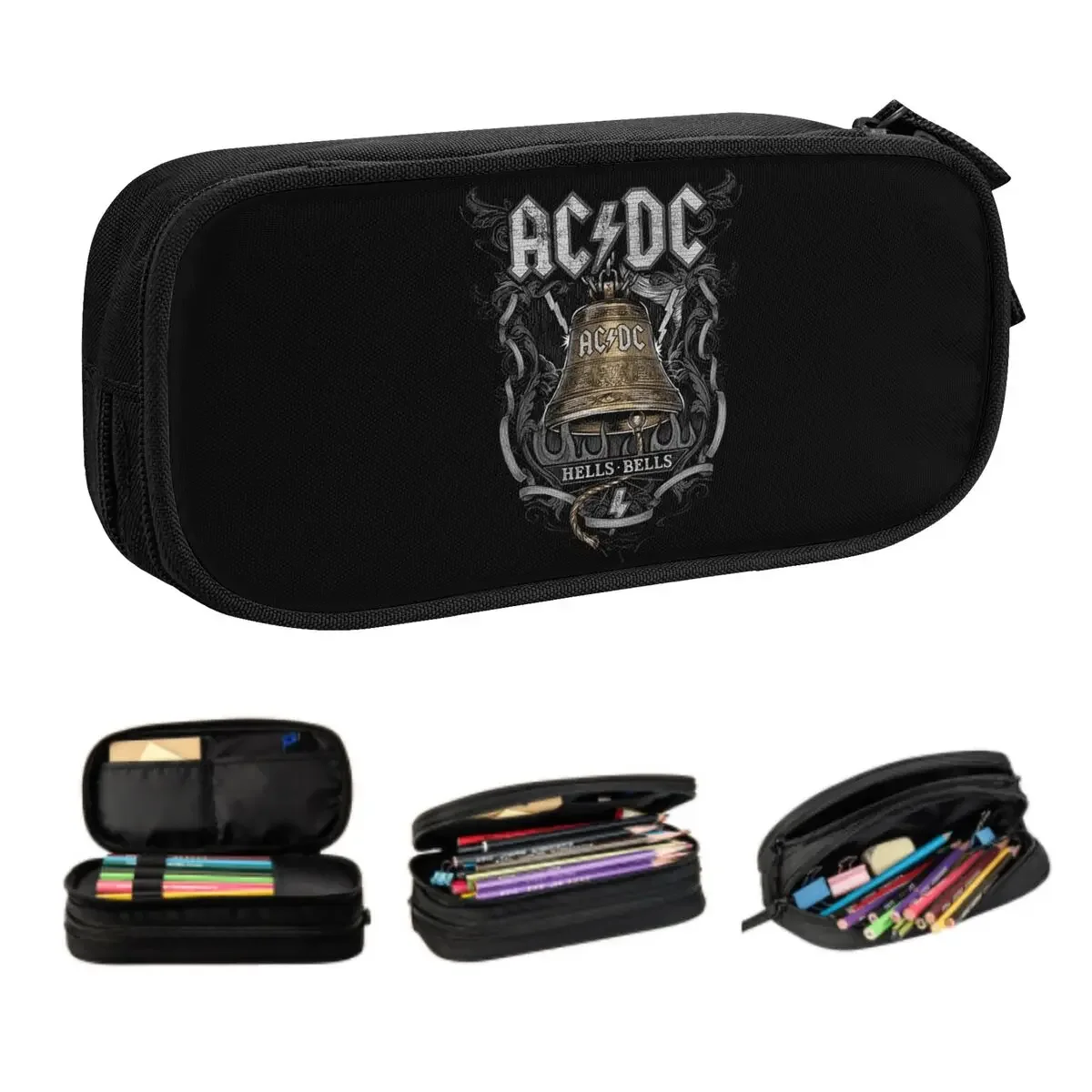 

Heavy Band Music Pencil Cases for Girl Boy Large Storage Rock And Roll Pen Bag Box School Supplies