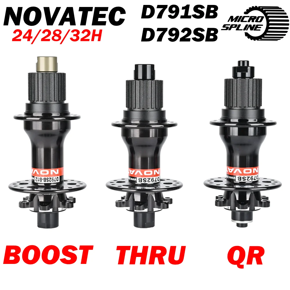 Novatec Bicycle Hubs D791SB D792SB 24 28 32 Hole Micro Spline MS XD For 12 Speed 26 27.5 29 Inch MTB Road Bike Rear Wheel Hubs