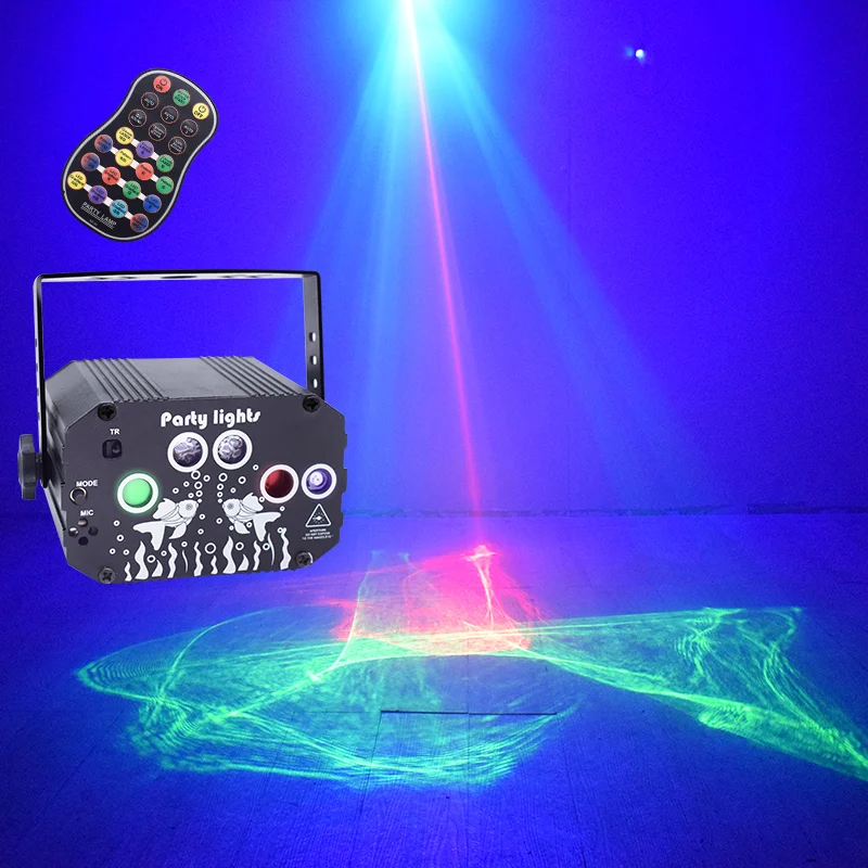 

New Dreamy Laser light Strobe Sound Activated Party Lights with Remote Control DJ Disco Party Projection Lamp Atmosphere Lamp