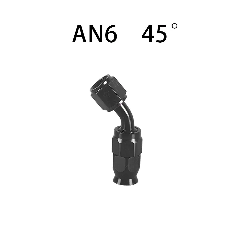 AN4/6/8/10/12 Recht 0 ° /45 ° /90 ° /120 ° /180 °   Graad PTFE olie brandstof draaibare slanguiteinde olie slanguiteinde adapterset zwart
