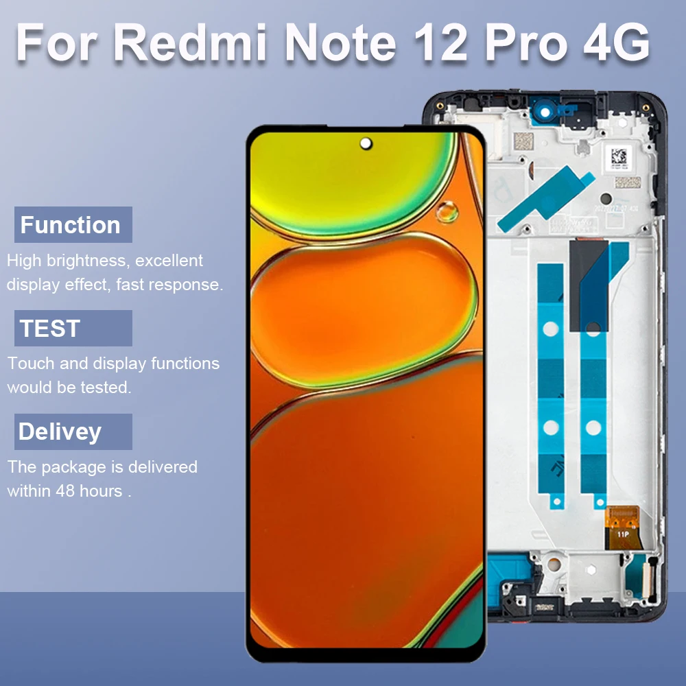 Schermo AMOLED per Xiaomi Redmi Note 12 Pro 4G 2209116 AG 2209116 Gruppo touch screen display LCD AG per Redmi Note 12 Pro 4G