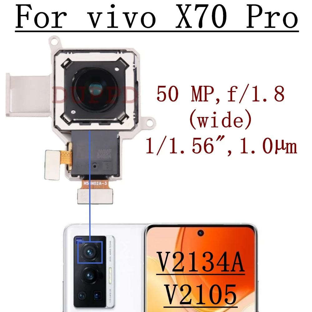 Front Rear Camera For Vivo X70 Pro V2134A, V2105 Wide Periscope Telephoto Wide Back Main Camera Module Flex Cable