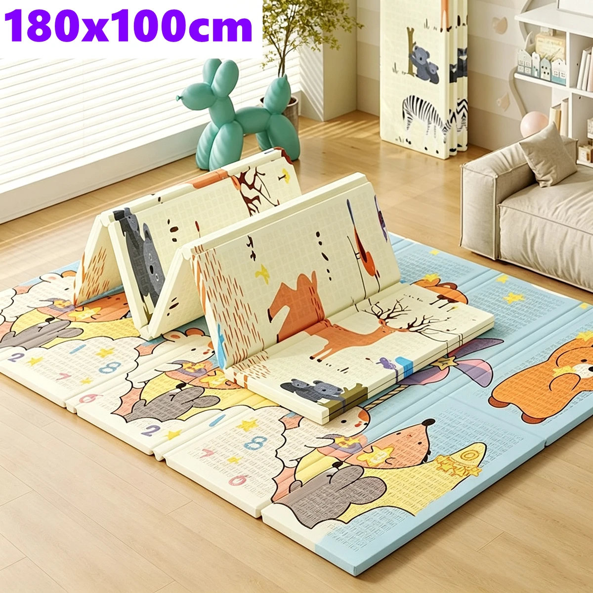 Tapete infantil dobrável não tóxico, tapete educativo para bebês, tapete de escalada para crianças, atividades, jogos, brinquedos 180*100