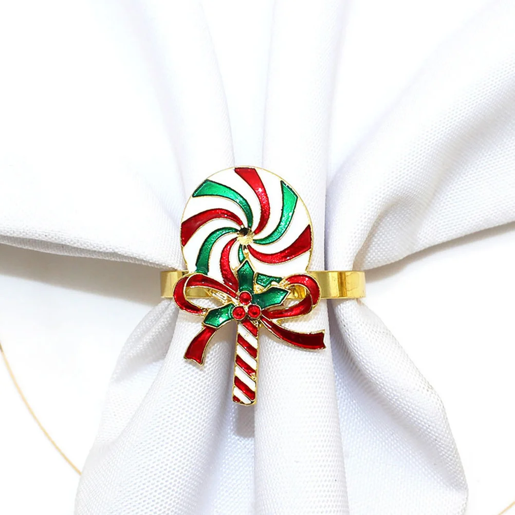 

4Pcs Metal Napkin Rings Lollipop Style Decorative Clasps for Dining Table Home Restaurant Hotel Decoration Lollipop Napkin Rings
