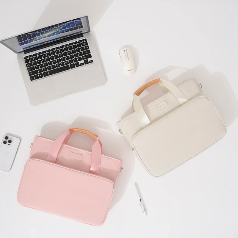 Large‑Capacity 13 14 Inch Laptop Shoulder Handbag, Multifunctional Business Travel Notebook Messenger Computer Bag for Work Trip