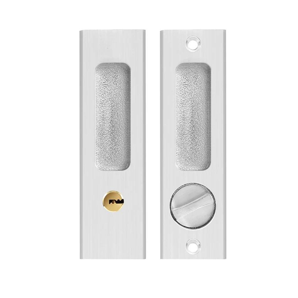 Concealed sliding door handle lock balcony kitchen door embedded invisible wooden door hook lock bathroom anti-theft lock