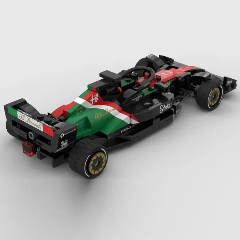 New Technologys  MOC-158875 C43 Team Stake Super Race Car Model Buiding Kit Creators Block Bricks Kid Toys Birthday Gifts