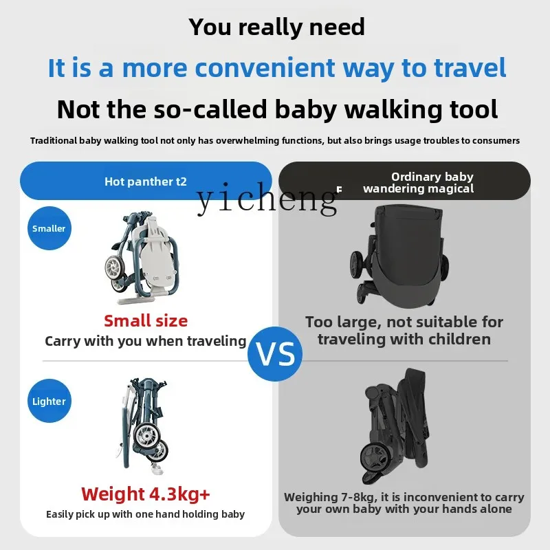 

ZZ Walk the Children Fantstic Product Portable Foldable Baby Walking Trolley Two-Way Implementation of Children's High