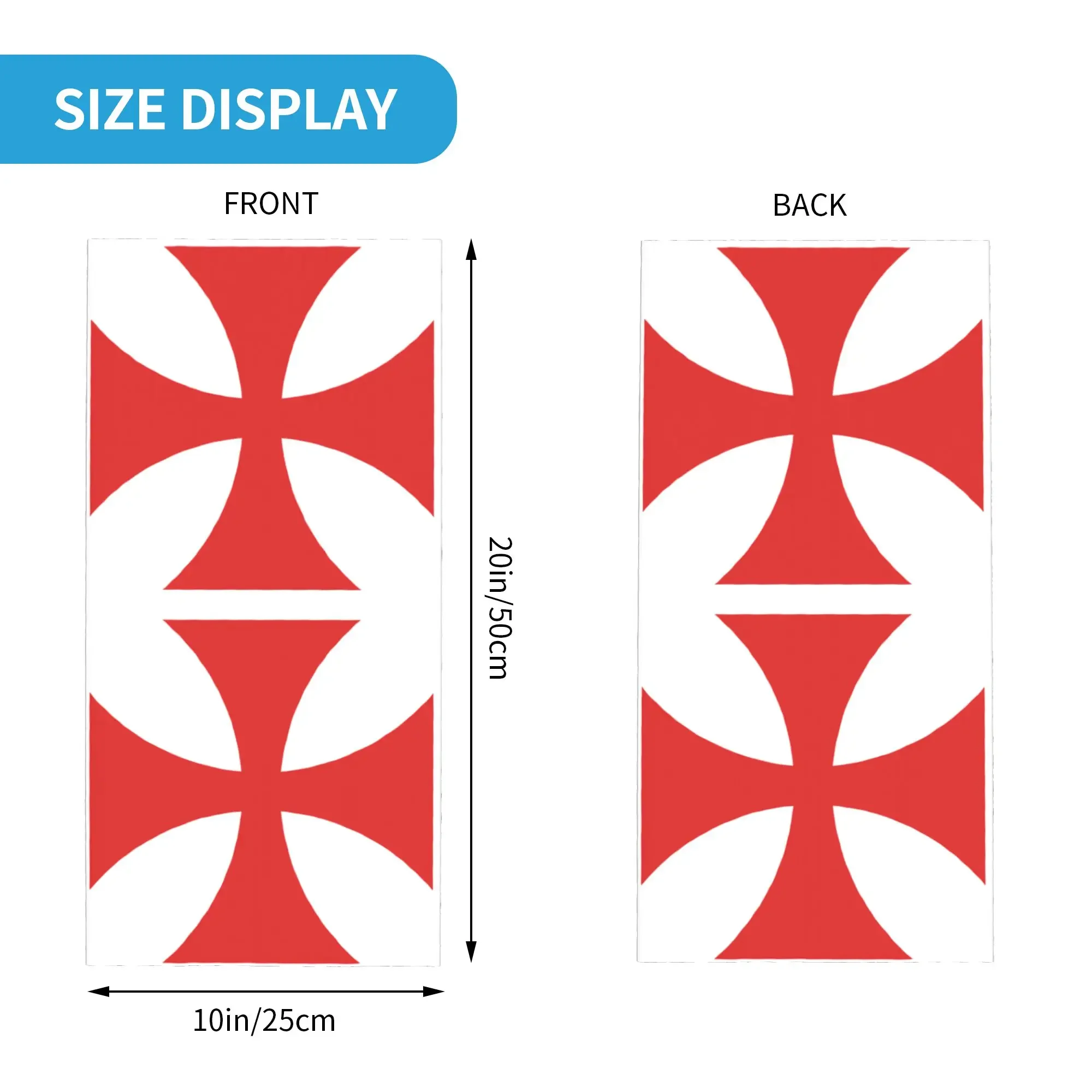 New Templar Knight Jerusalem Cross Seal Medieval Warrior Symbol Bandana Neck Warmer Women Men Winter Hiking Scarf Gaiter Face Co