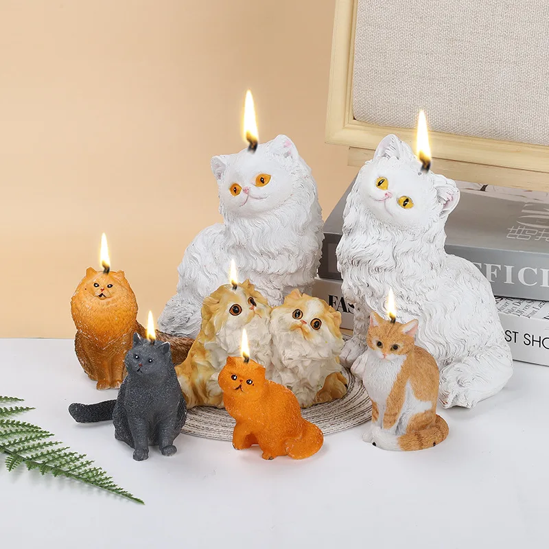 Cat series キャンドル　インテリア Amazon.com: Cat Candle Holder, Cartoon Kitten Candle Holder, Cat