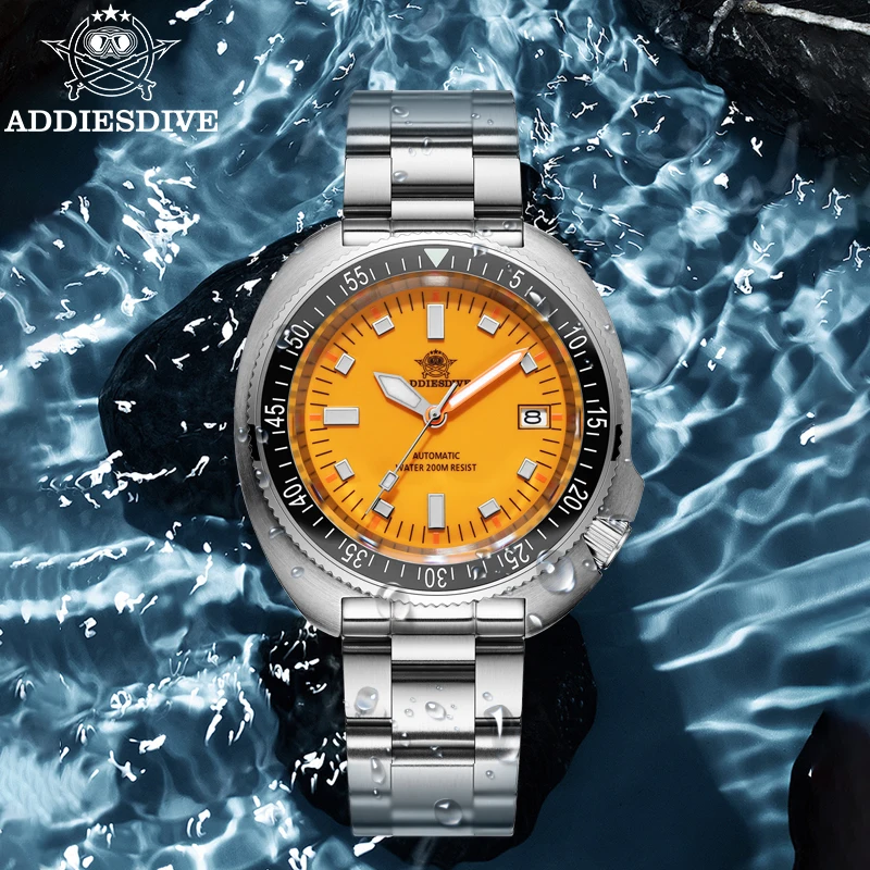 

ADDIESDIVE Automatic Watch New AD2081 Luxury Sapphire Glass Ceramic Bezel Men's Watch Luminous Stainless Steel 200m Diving Watch