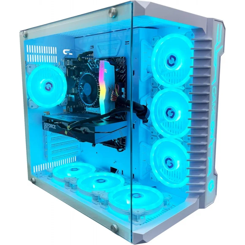 Gaming Desktop Computer, i5 12400F, NVI-DIA RTX 4060, 32GB RGB RAM, 1TB M.2 SSD, Win-dows 11 Pro