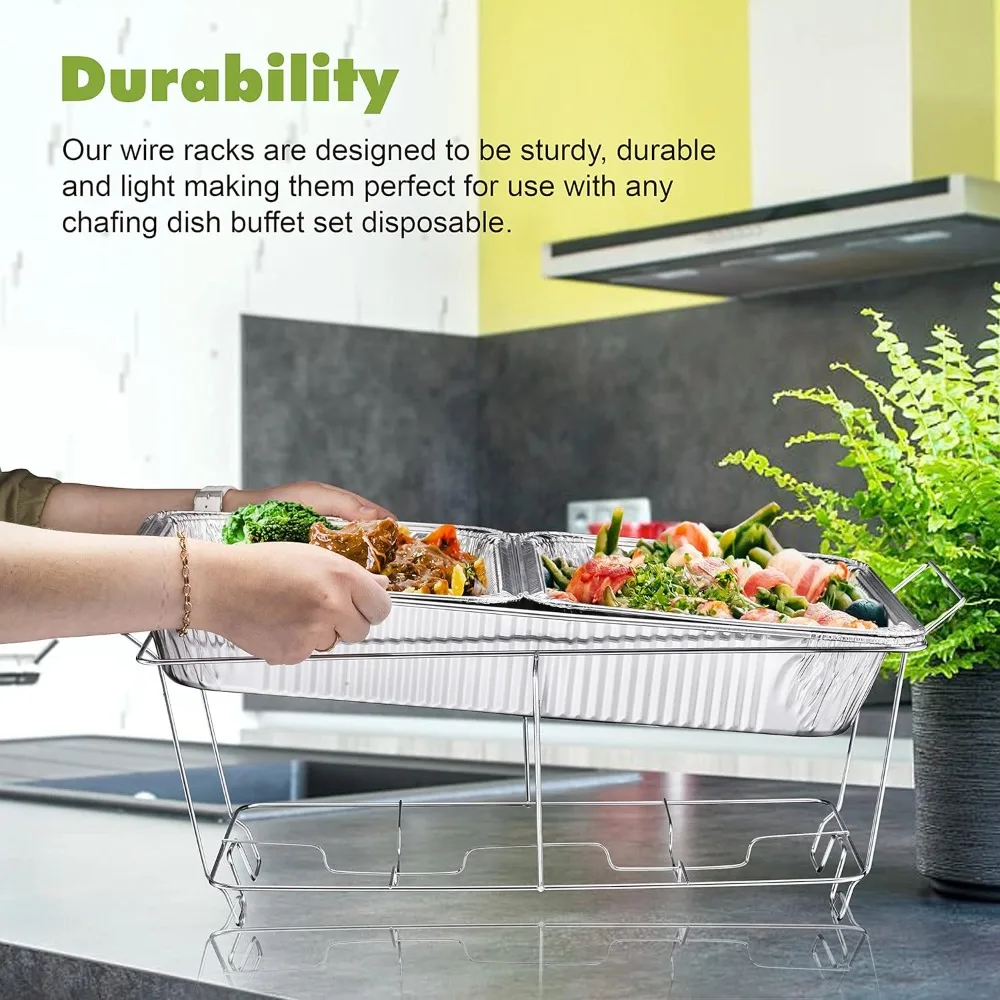 

Проволочная стойка для натирания. Подставка для шведского стола — 12 шт. Полноразмерные стойки для сервировки посуды. Подогреватель еды для вечеринок, мероприятий или мероприятий.