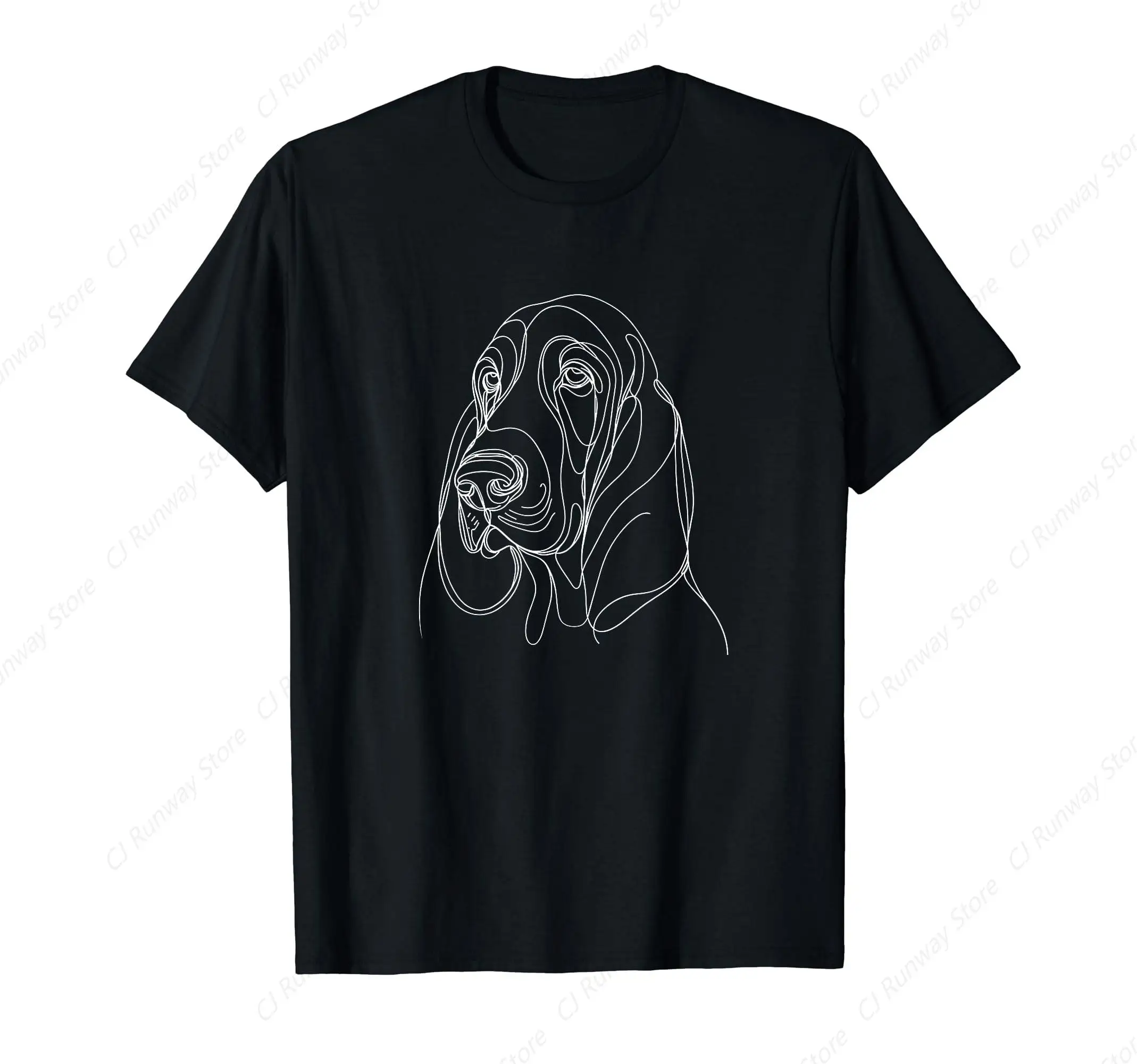 Line Art Basset Hound Dog Hush Puppy T-Shirt Men Women short sleeve Casual streetwear