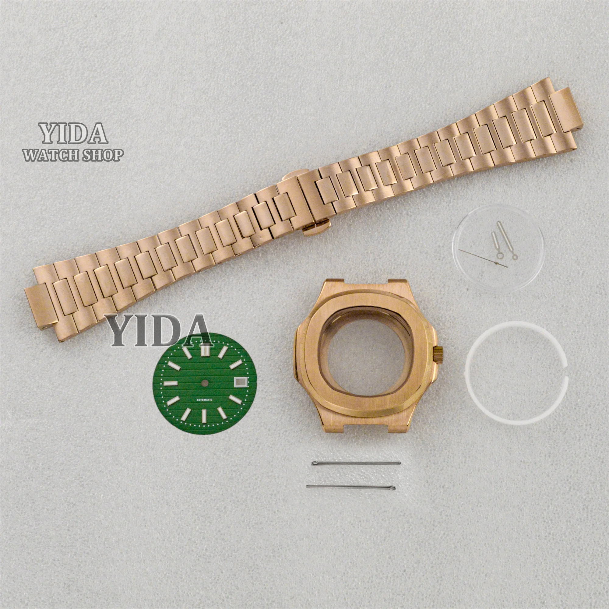 

NH35 Case 41mm Watch Case Strap 30.5MM Dial Luminous Pointers Sapphire Glass For NH35 Automatic Movement Nautilus MOD Accessory