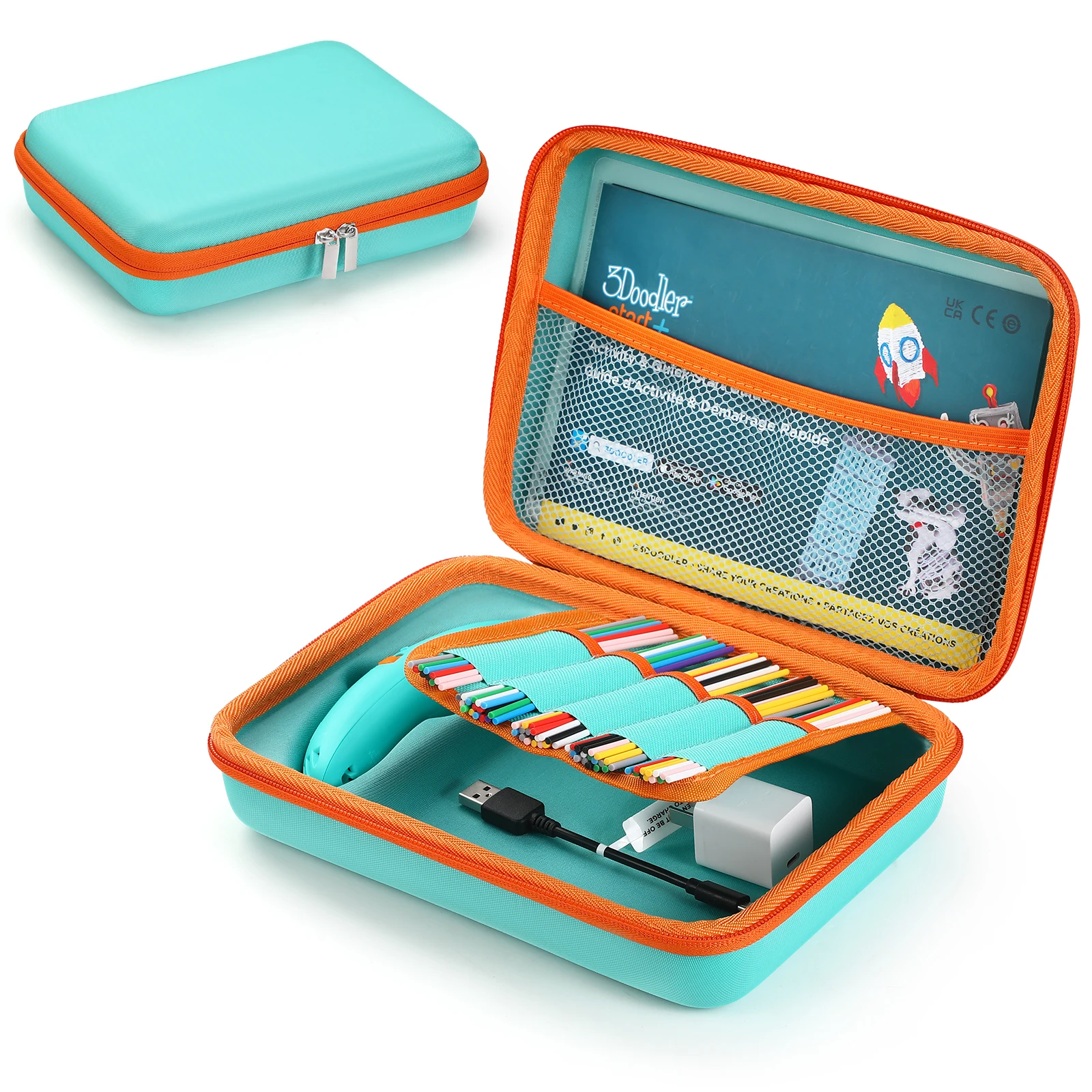 3D Pen Hard Case voor 3Doodler Start+ Essentials 3D Pen Set met Mesh Pocket Harde EVA Organizer Case voor Reizen/Thuis/Buiten ﻿