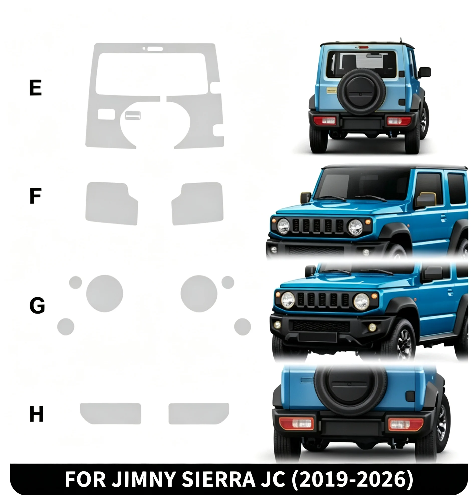 For Suzuki Jimny Sierra JC 2019 2020-2025 TPU Paint Protection Film Sticker Anti-scratch Protective Transparent PPF Accessories