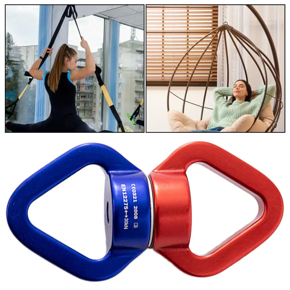 Outdoor Rock Climbing Carabiner Swivel Connector Aluminum Alloy 30KN Swing Rotating Ring Aerial Yoga Hammock Rotating Connector