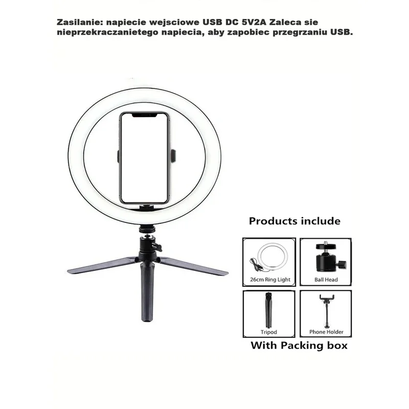 Desiontal 26cm Ring Light with Tripod Stand, RGB Pocket Fill Light for Photography & Video. Features One-Click Color Selection, view 6